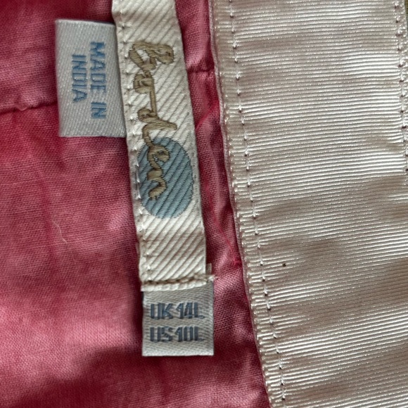 Boden Pink Cotton Skirt w White Embroidered Trim - Picture 8 of 11
